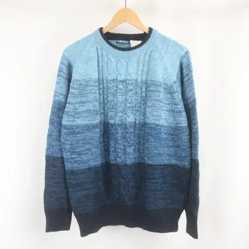 PURITAN 아크릴 보더 그라데이션 니트 스웨터 구제 의류 L