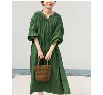 [ 새상품 ] URBANRESEARCH DOORS 코튼 보일 개더 원피스