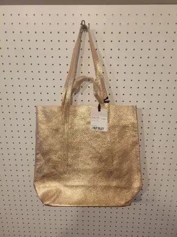 MARLON 라메 가죽백 핑크 골드