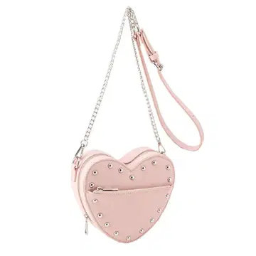 유메텐보 DearMyLove 스터드 하트 지퍼 숄더백