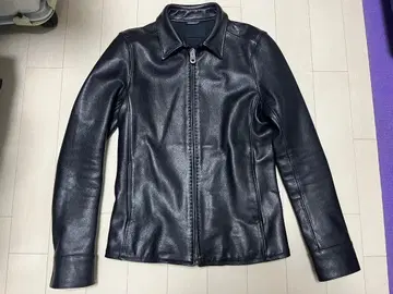 새상품급 사이즈 4 블랙 하시모토 준 가죽 라이더 자켓