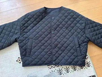 숏 기장 퀼팅 다운 블랙