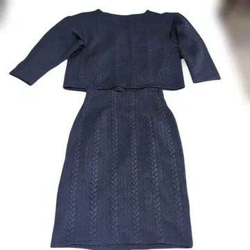 Strawberry-fields 네이비 뜨개질 니트 셋업