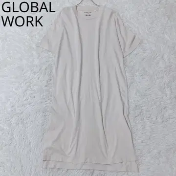 글로벌 워크 T셔츠 원피스 코튼 레이어드 스무스 베이지