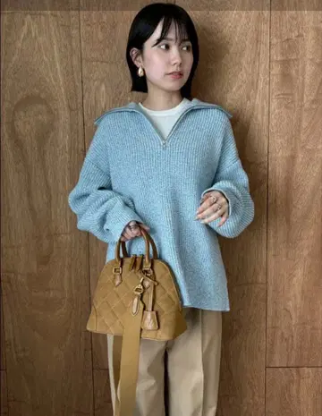 미사용 새상품 미라 오웬 카라부착 스키퍼 니트 풀오버