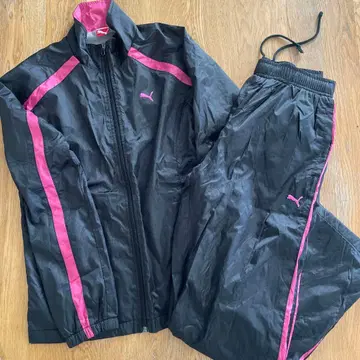 PUMA 저리 상하의 세트 M 블랙/핑크