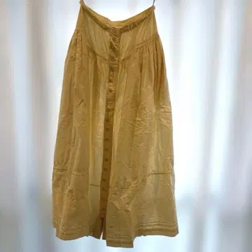 PINK HOUSE 크림색 코튼 버튼 플레어 스커트