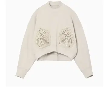 코딩 자수 크롭 스웨트 셔츠 스커트 세트