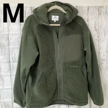 유니클로 화이트 마운티니어링 플리스 후드티 남성용 M 그린