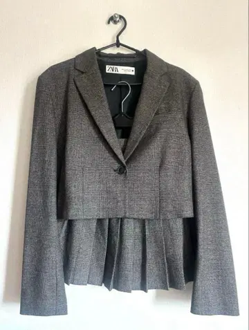 ZARA 체크 무늬 자켓 스커트 셋업 xs