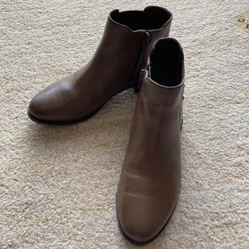 브라운 사이드 고어 부츠 천연 가죽 23cmbrown