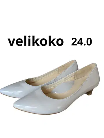 거의 미사용 velikoko 펌프스 그레이 에나멜 24.0