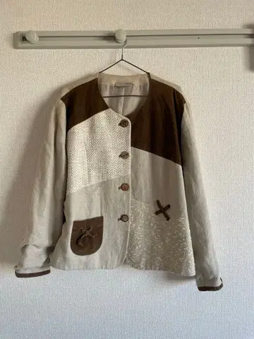 meico 노카라 자켓 베이지/브라운