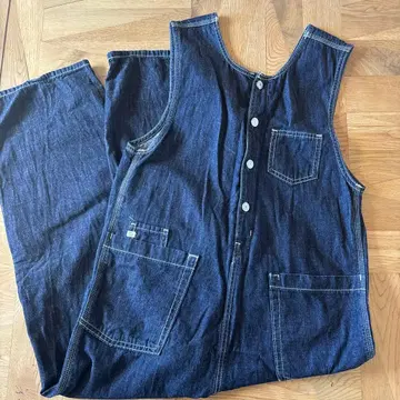 SOMETHING 프릭스스토어 별주 데님 오버롤