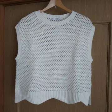 CROCODILE CODE 화이트 니트 베스트 택 포함 미사용 새상품