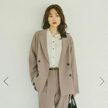 우츠쿠 실루엣 W 크로스 자켓/모카