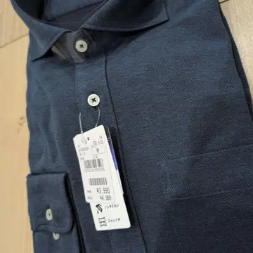 새상품 택 포함 남성용 논아이론 긴팔 와이셔츠 네이비 네이비 컬러 M