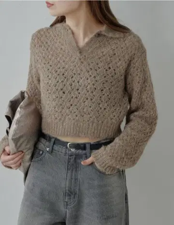 개럴개런트 구매 HERITANOVUM 알파카 폴로 니트 새상품