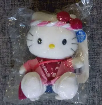 헬로키티 봉제 인형 마스코트 도쿄 한정판 에도마에 택 포함 약 10cm2