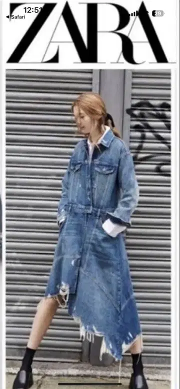 ZARA 데님 긴팔 원피스