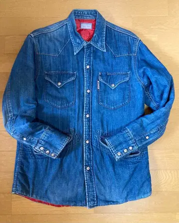 BLUE BLUE 데님 셔츠 바지 셔츠 퀼팅 안감