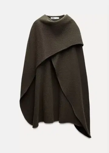 ZARA 케이프 코트 울 블렌드 비대칭 케이프 미사용 새상품