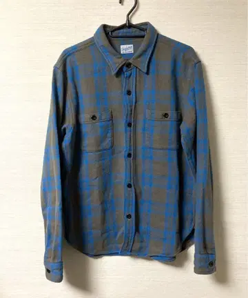 TENDERLOIN 텐더 로인 체크 셔츠 플란넬 셔츠 블루