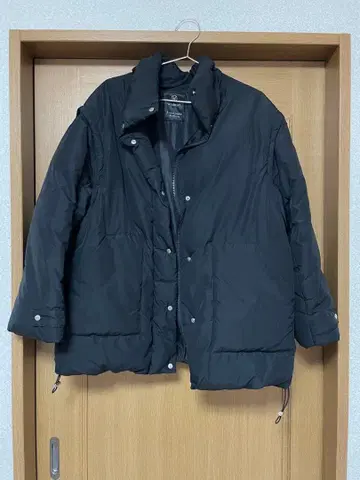 W closet 블랙 다운 자켓 베스트 2way