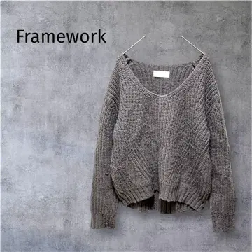 프레임워크 울 니트 브라운 F 가을/겨울 고급 성숙한 세련됨 럭셔리