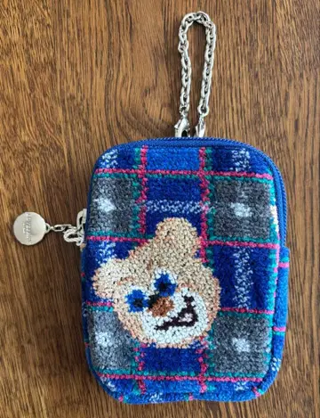 미사용 새상품 페이러 고베 타탄 테디 참 파우치 파우치 고베 한정판