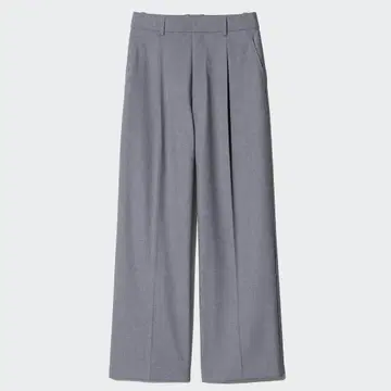 UNIQLO 턱 와이드 팬츠 그레이 새상품