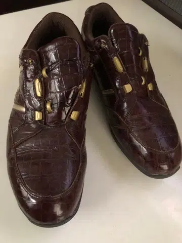 KISS SHARK 크로커다일풍 신발 다크 브라운 (27.5)