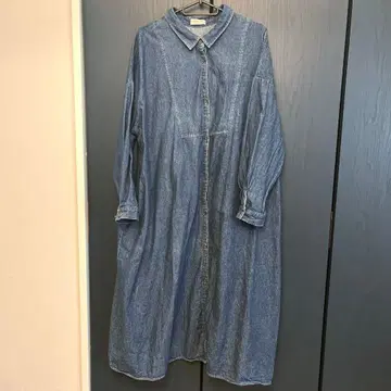 중고 사만사 모스모스 데님 셔츠 원피스 긴팔