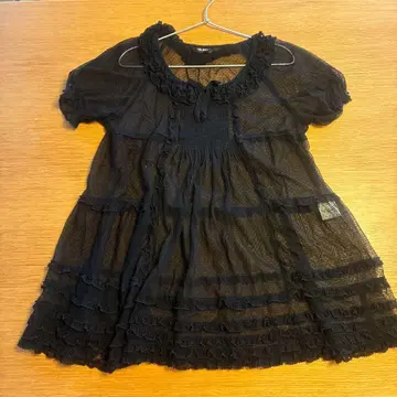 PINK HOUSE 블랙 반팔 튜닉