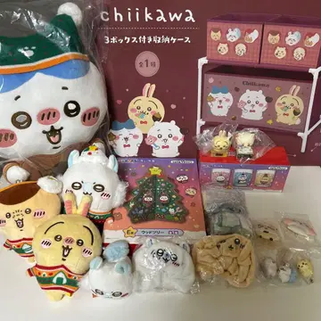 치이카와 (먼작귀) 봉제 인형 세트 수납 케이스 포함