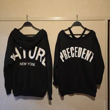 CRYZ 블랙 후드 부착 오버 사이즈 후드티 2장