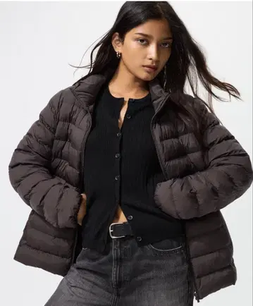 UNIQLO 퍼프 테크 자켓 다크 브라운 XXL