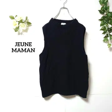 JEUNE MAMAN 하이넥 슬리브리스 니트 니트 베스트 L