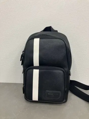 발리 바디백 숄더 가죽 블랙 스트라이프