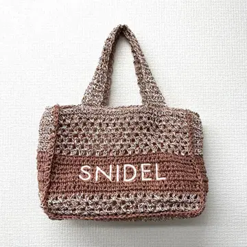 [ T ] 새상품급 SNIDEL 패턴 편직 로고 토트백