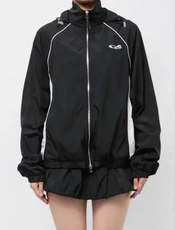 EMODA 나일론 집업 블루종 나일론 벌룬 스커트 셋업