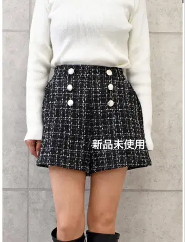 FUN 트위드 큐롯 숏팬츠