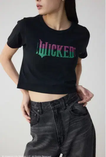 azul by moussy WICKED 큐빅 로고 숏T