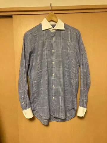 [ 정가 2만 엔 ] 빔즈 F 클레릭 셔츠 38 글렌체크 블루