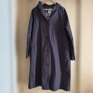 미사용 새상품 사만사 모스모스 다크 퍼플 롱 코트 후드 부착