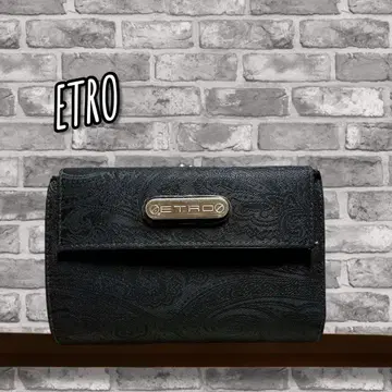 레어 ETRO 페이즐리 무늬 접이식 지갑