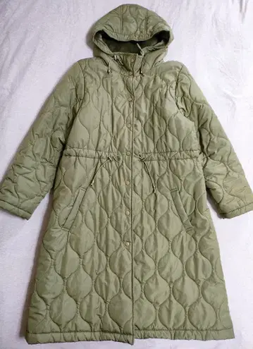 noannu 노안느 퀼팅 롱 코트 카키