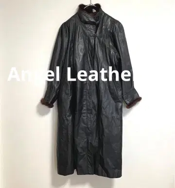 엔젤 레더 Angel Leather 롱 레더 코트 퍼 블랙