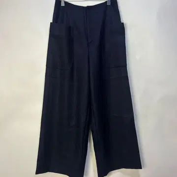 IENA 네이비 와이드 팬츠 버클 울