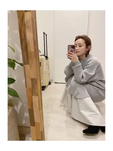 CLANE HEAVY RIB LONG TOPS 아이보리